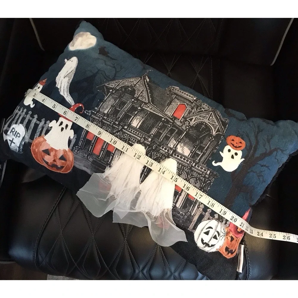 Halloween Novogratz Decorative Pillow Haunted‎ House Ghost Wedding Pumpkin 3D
